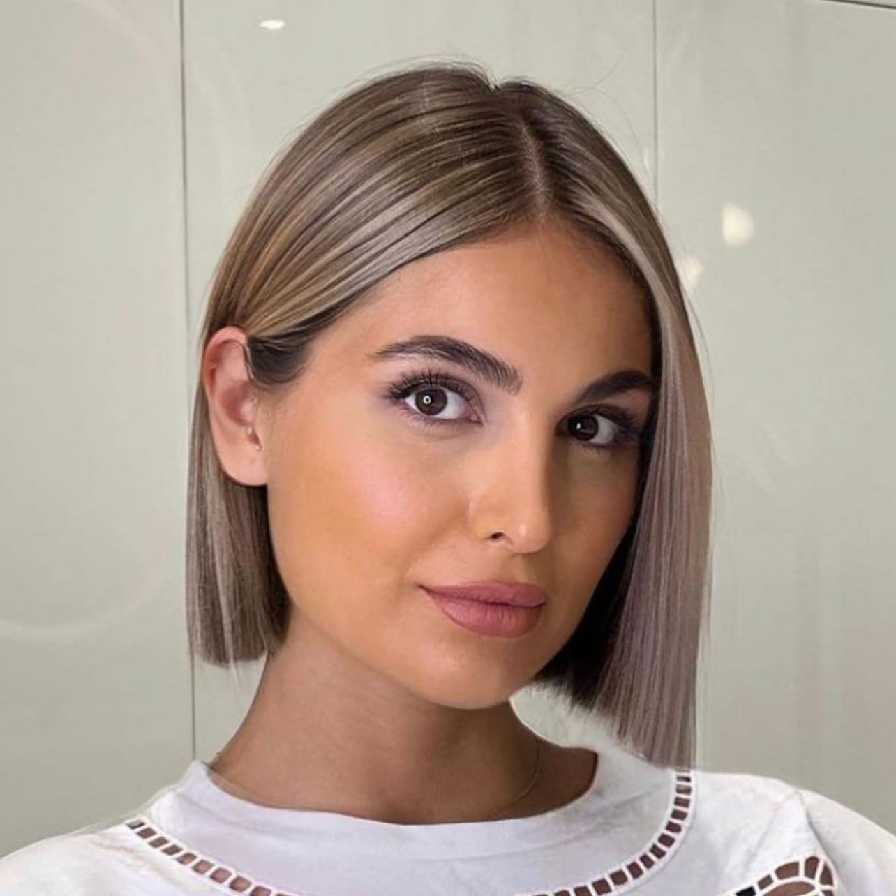 Blunt Neck-Length Bob for Oval Faces