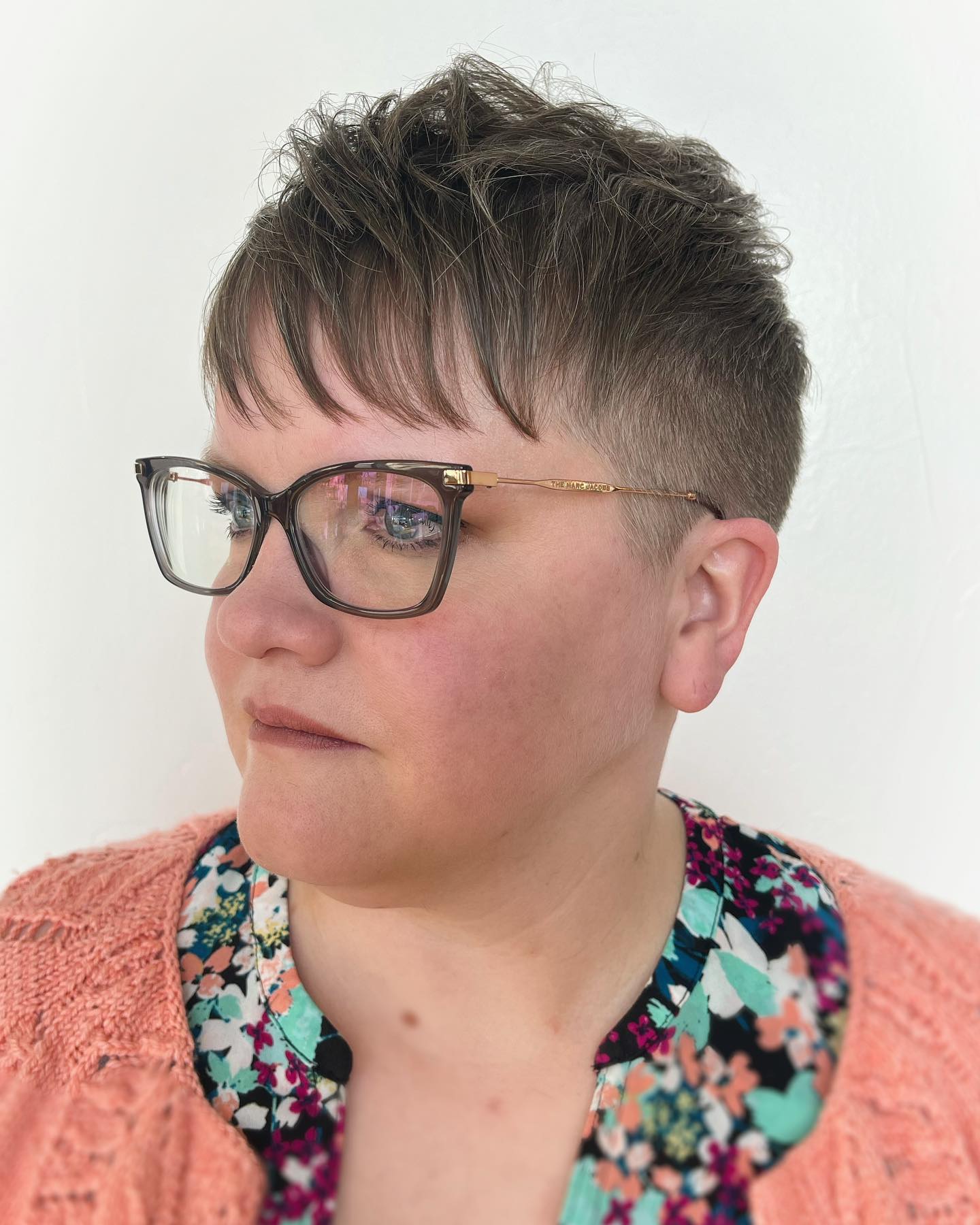 Edgy Short Undercut with Glasses